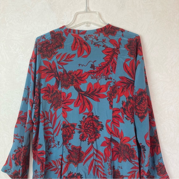 Johnny Was Pete & Greta Silk Floral Print Salon Long Sleeve Blouse Size 2X - Picture 7 of 11